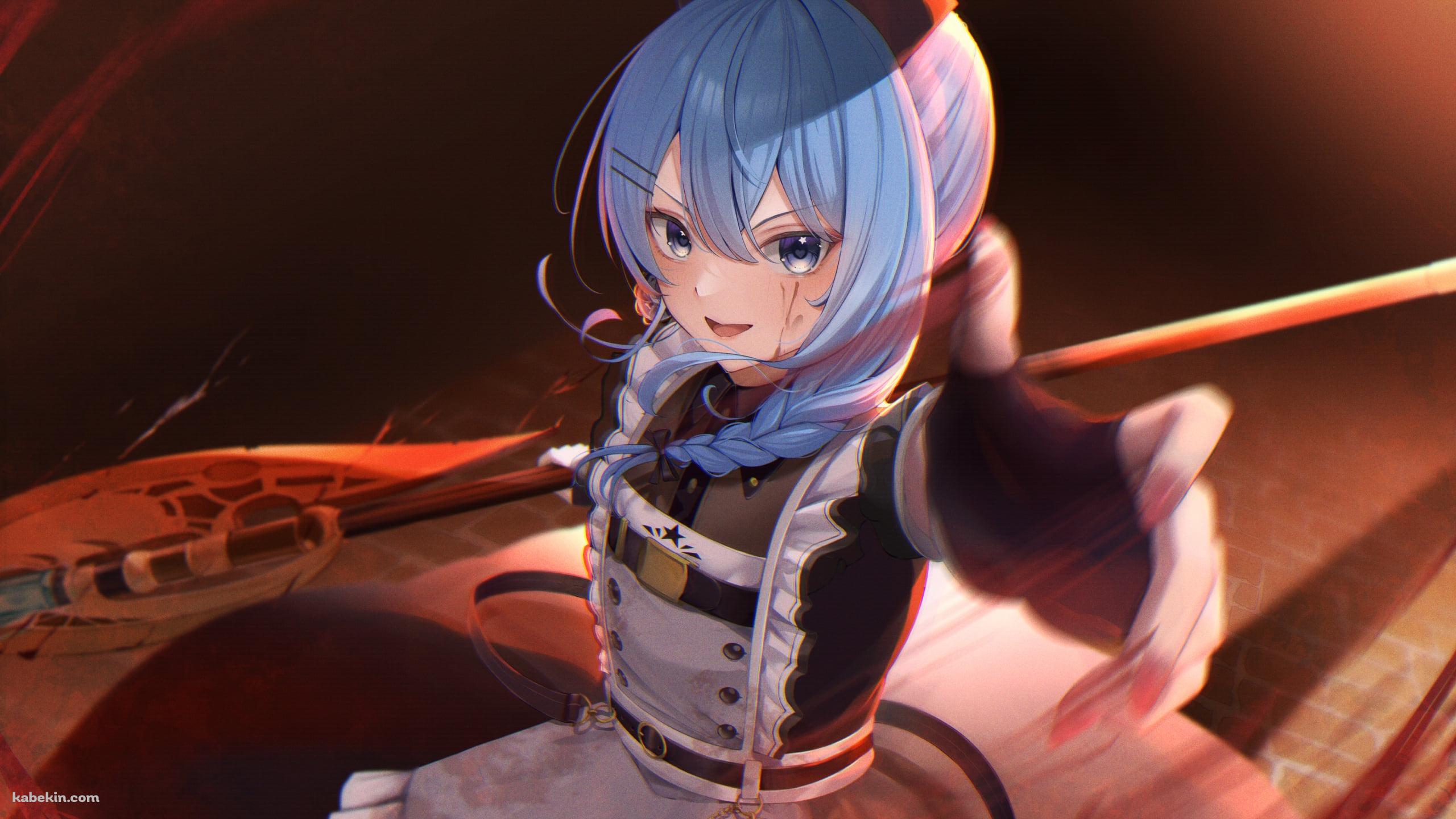 斧を振るう星街すいせい / バーチャルYouTuber / ホロライブの壁紙(2560px x 1440px) 高画質 PC・デスクトップ用