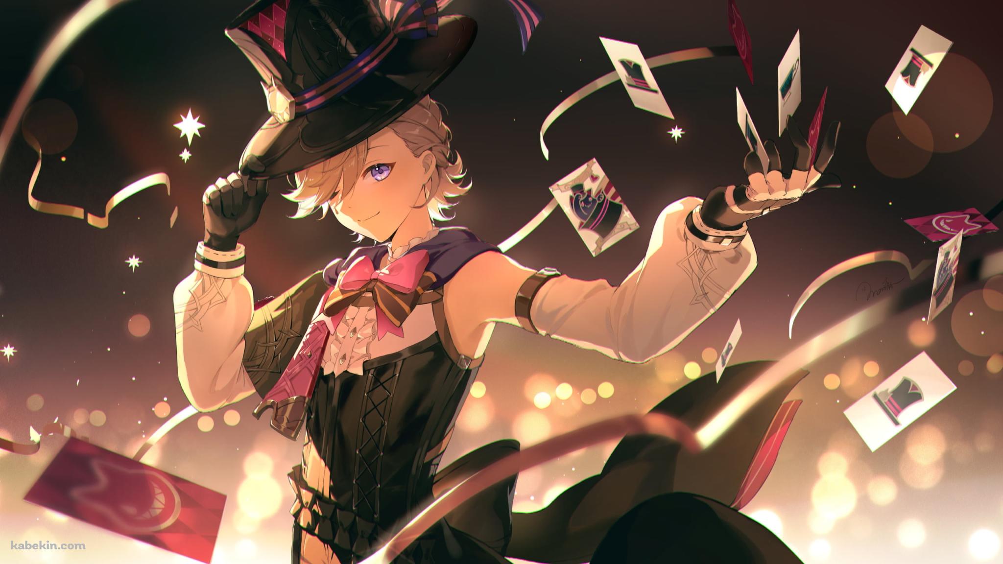 トランプのカードとリネ / 原神の壁紙(2048px x 1152px) 高画質 PC・デスクトップ用