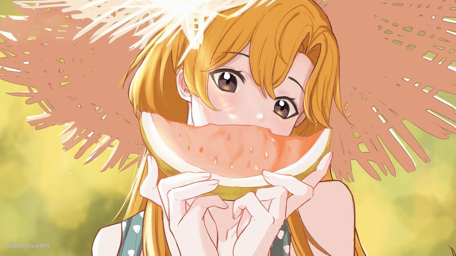 Volcano Princess / 火山の娘 / スイカを食べるローズ / roseの壁紙(1600px x 900px) 高画質 PC・デスクトップ用