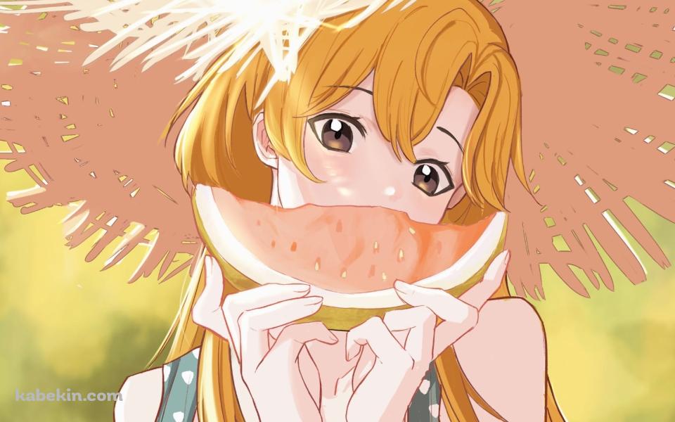 Volcano Princess / 火山の娘 / スイカを食べるローズ / roseの壁紙(960px x 600px) 高画質 PC・デスクトップ用