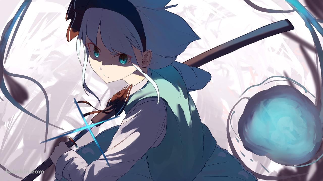 抜刀する魂魄妖夢 / 東方の壁紙(1280px x 720px) 高画質 PC・デスクトップ用