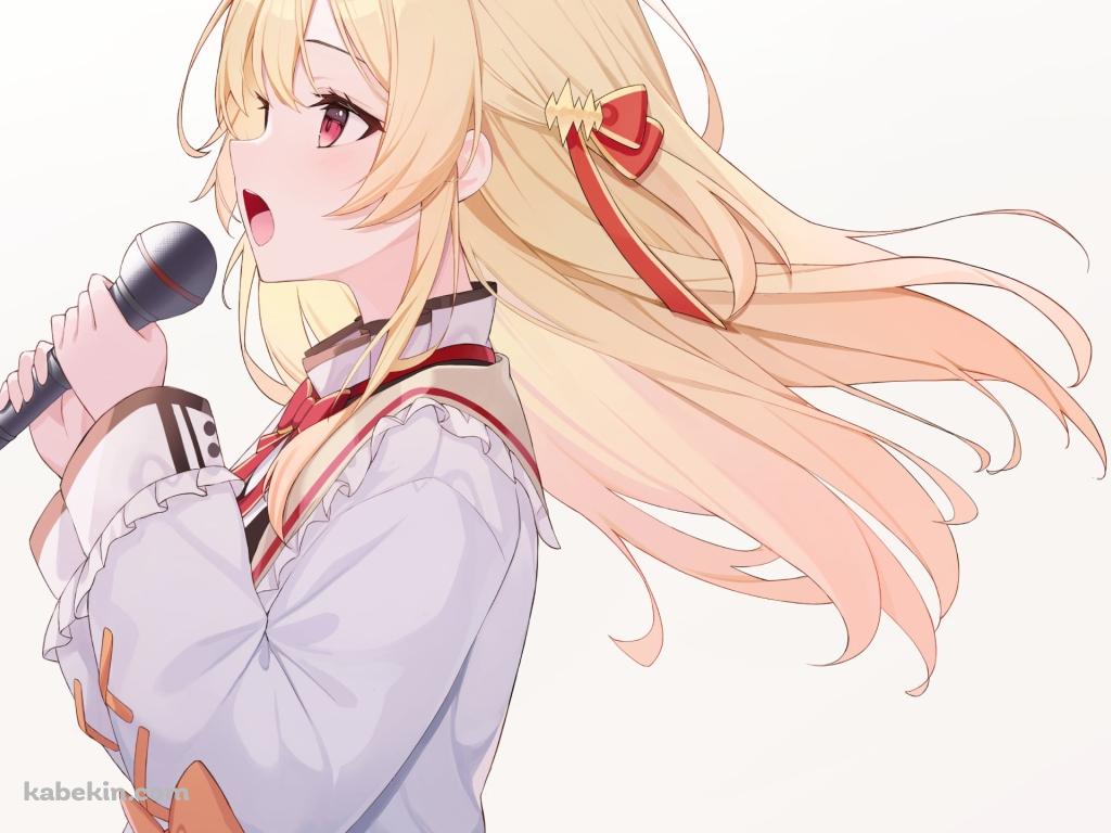 マイクを持って歌を唄う音乃瀬奏 / ホロライブ / バーチャルYouTuberの壁紙(1024px x 768px) 高画質 PC・デスクトップ用