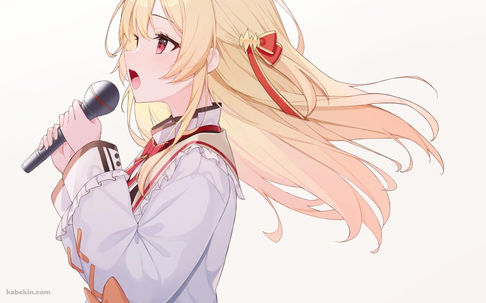 マイクを持って歌を唄う音乃瀬奏 / ホロライブ / バーチャルYouTuberの壁紙(1680px x 1050px) 高画質 PC・デスクトップ用