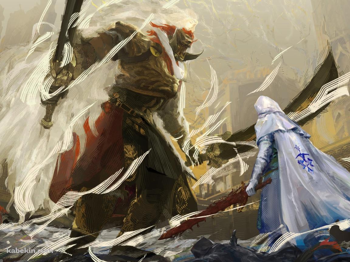 約束の王ラダーン VS 褪せ人 / エルデンリングの壁紙(1152px x 864px) 高画質 PC・デスクトップ用