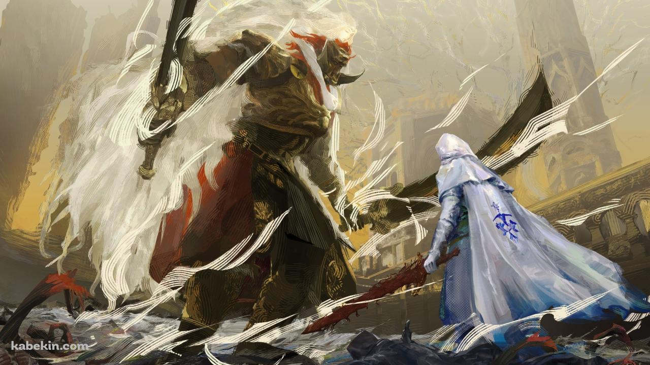 約束の王ラダーン VS 褪せ人 / エルデンリングの壁紙(1280px x 720px) 高画質 PC・デスクトップ用