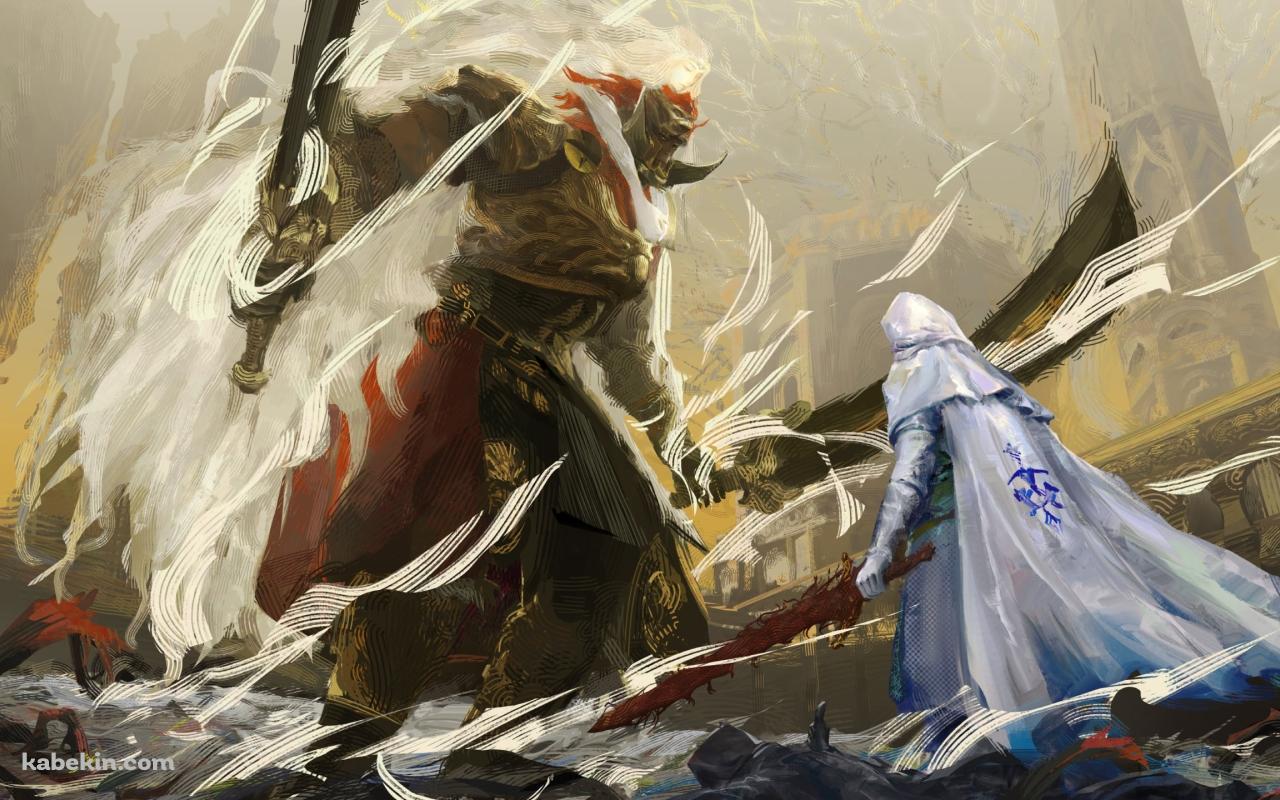 約束の王ラダーン VS 褪せ人 / エルデンリングの壁紙(1280px x 800px) 高画質 PC・デスクトップ用