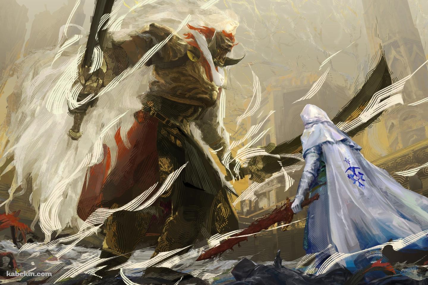 約束の王ラダーン VS 褪せ人 / エルデンリングの壁紙(1440px x 960px) 高画質 PC・デスクトップ用