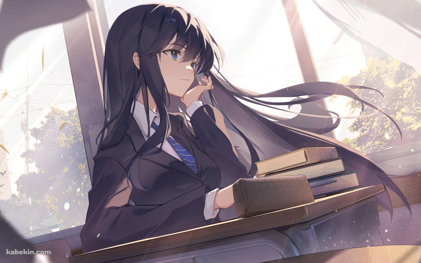 学校の窓際で外を見る冬馬かずさ / ホワイトアルバム2の壁紙(1440px x 900px) 高画質 PC・デスクトップ用