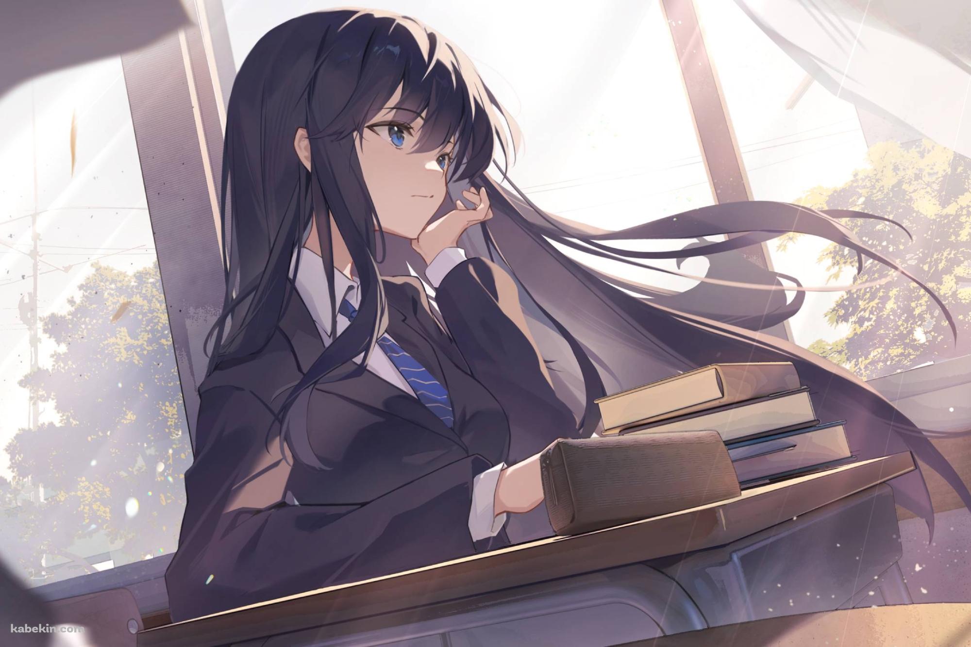 学校の窓際で外を見る冬馬かずさ / ホワイトアルバム2の壁紙(2000px x 1333px) 高画質 PC・デスクトップ用
