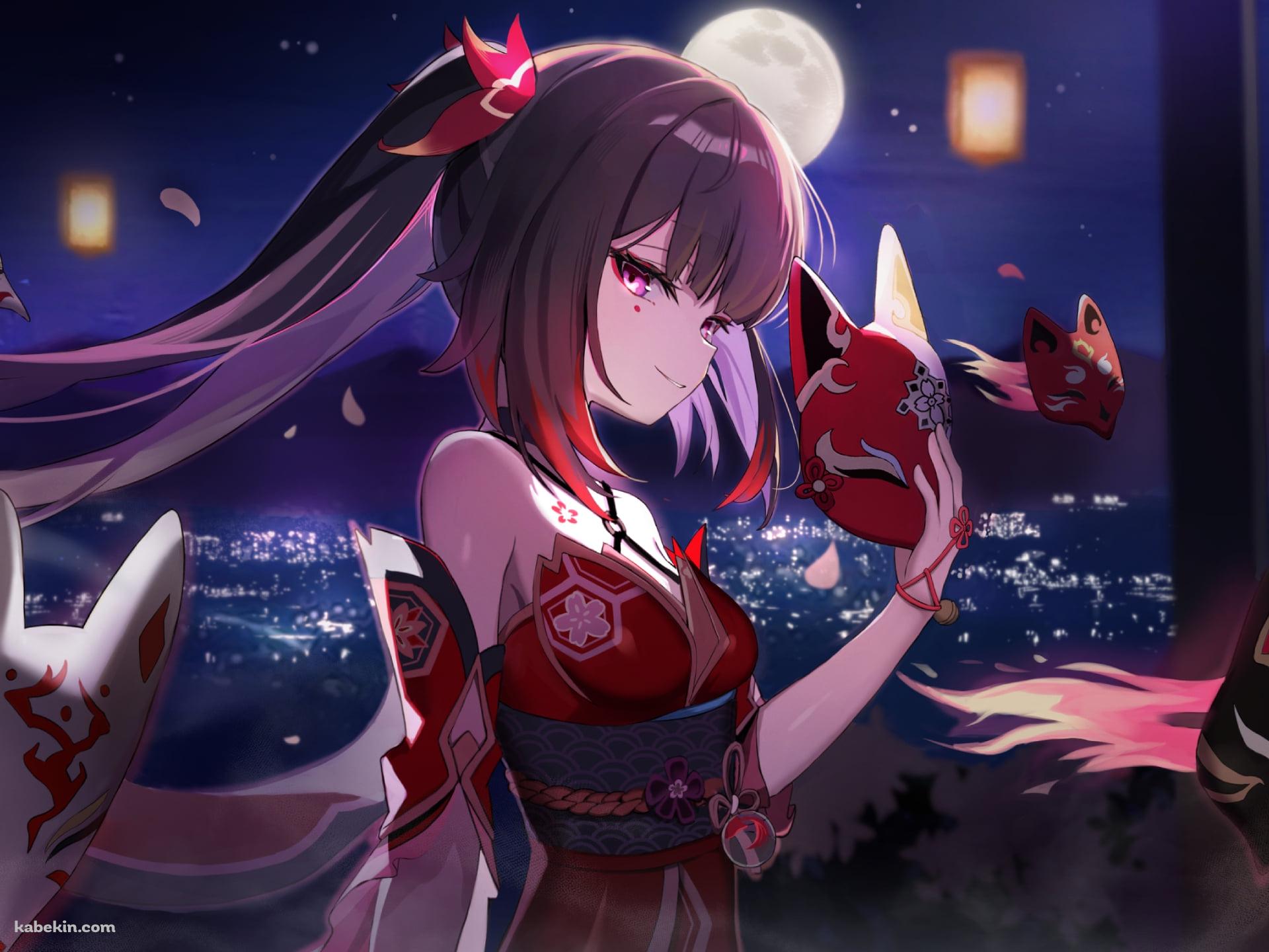 満月と狐面を持つ花火 / 崩壊:スターレイルの壁紙(1920px x 1440px) 高画質 PC・デスクトップ用