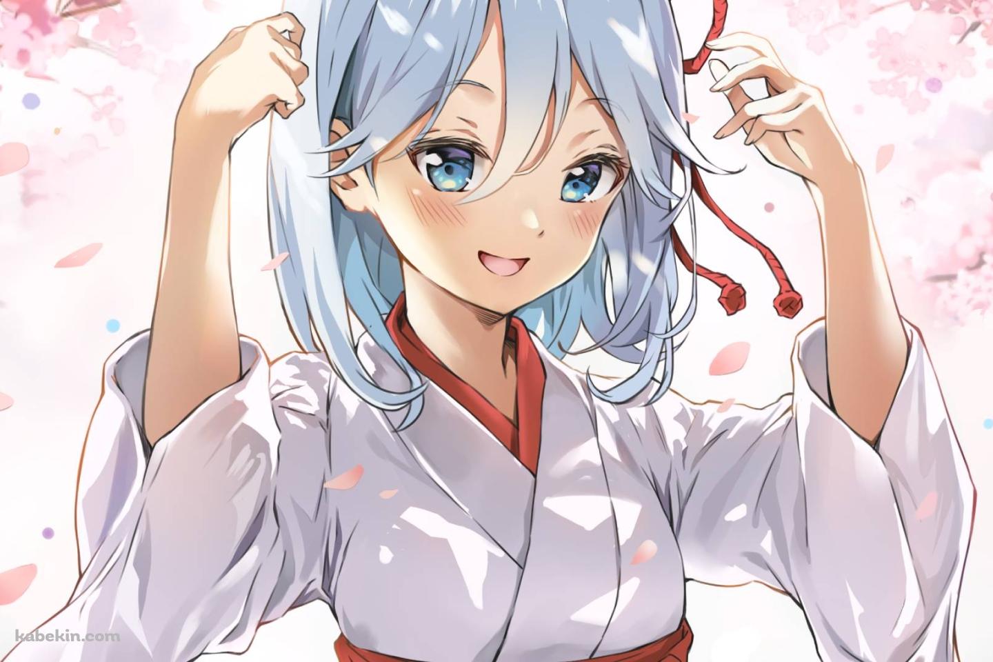 巫女姿の甘神朝姫 / 甘神さんちの縁結びの壁紙(1440px x 960px) 高画質 PC・デスクトップ用