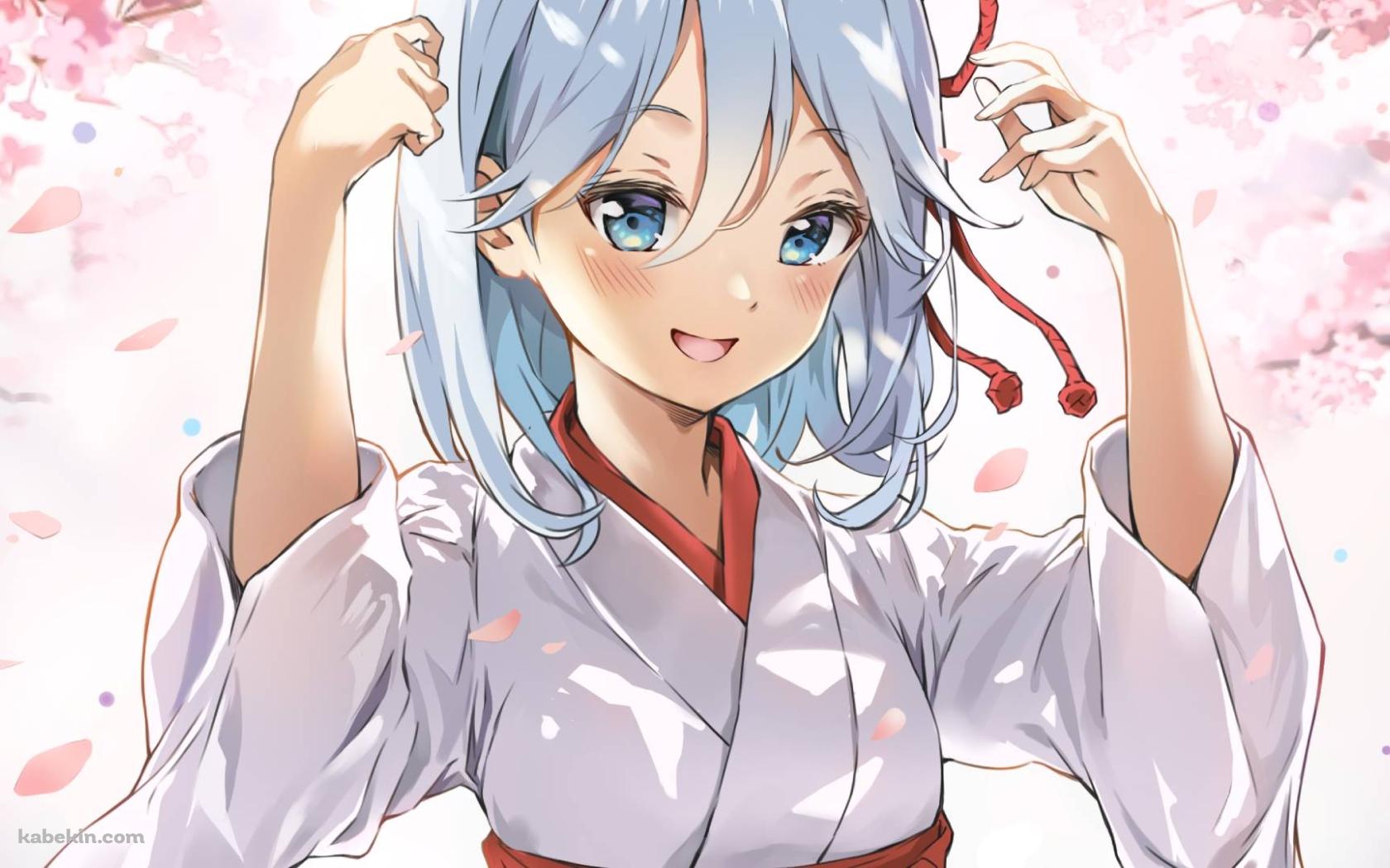 巫女姿の甘神朝姫 / 甘神さんちの縁結びの壁紙(1680px x 1050px) 高画質 PC・デスクトップ用