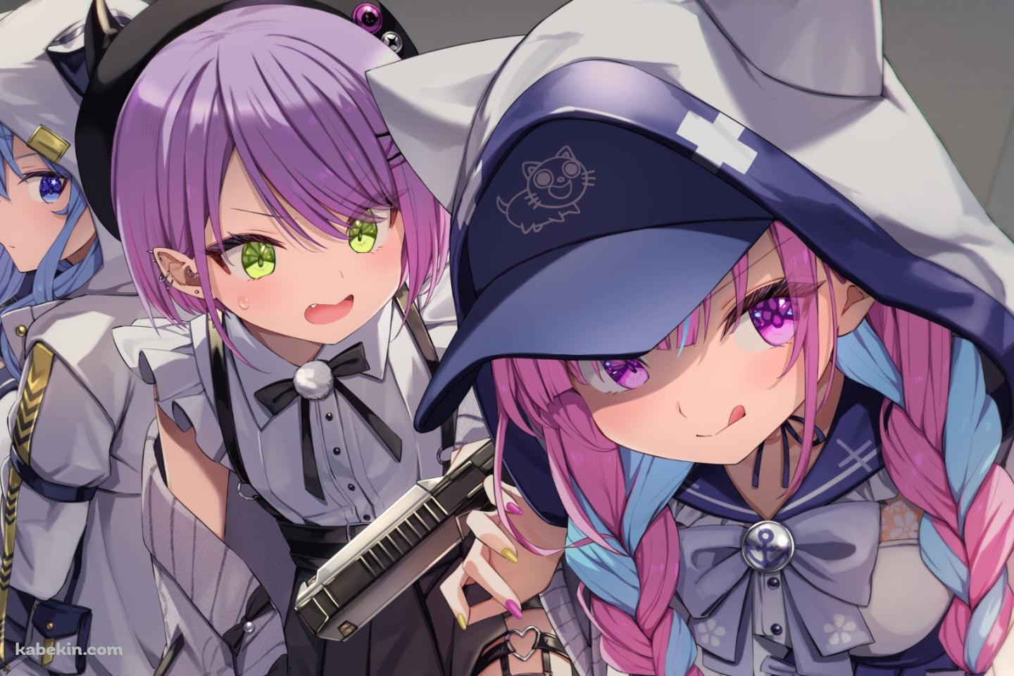 侵入する湊あくあ / 常闇トワ / 星街すいせい / ホロライブ / バーチャルYouTuber / Vtuberの壁紙(1440px x 960px) 高画質 PC・デスクトップ用