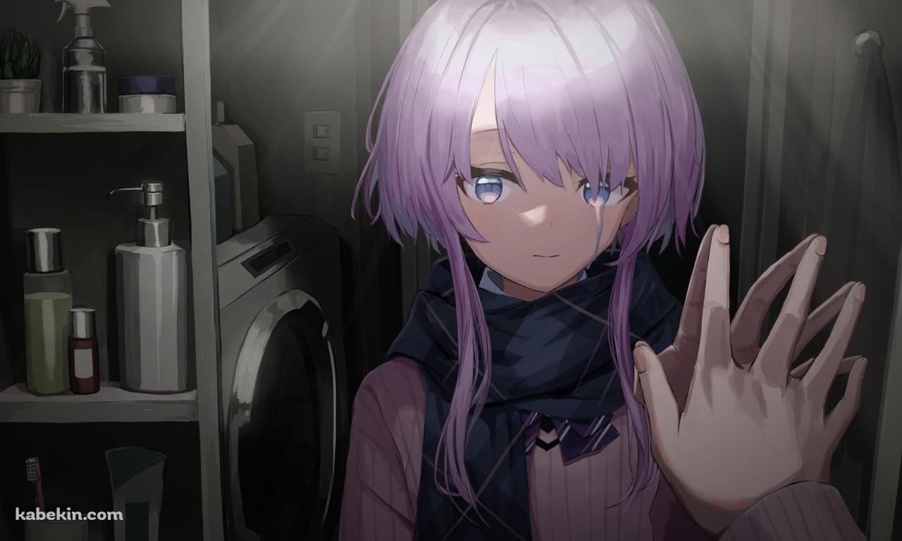 鏡に手をあて涙する朝倉日向 / あやひな / バーチャルYouTuber / Vtuberの壁紙(1280px x 768px) 高画質 PC・デスクトップ用