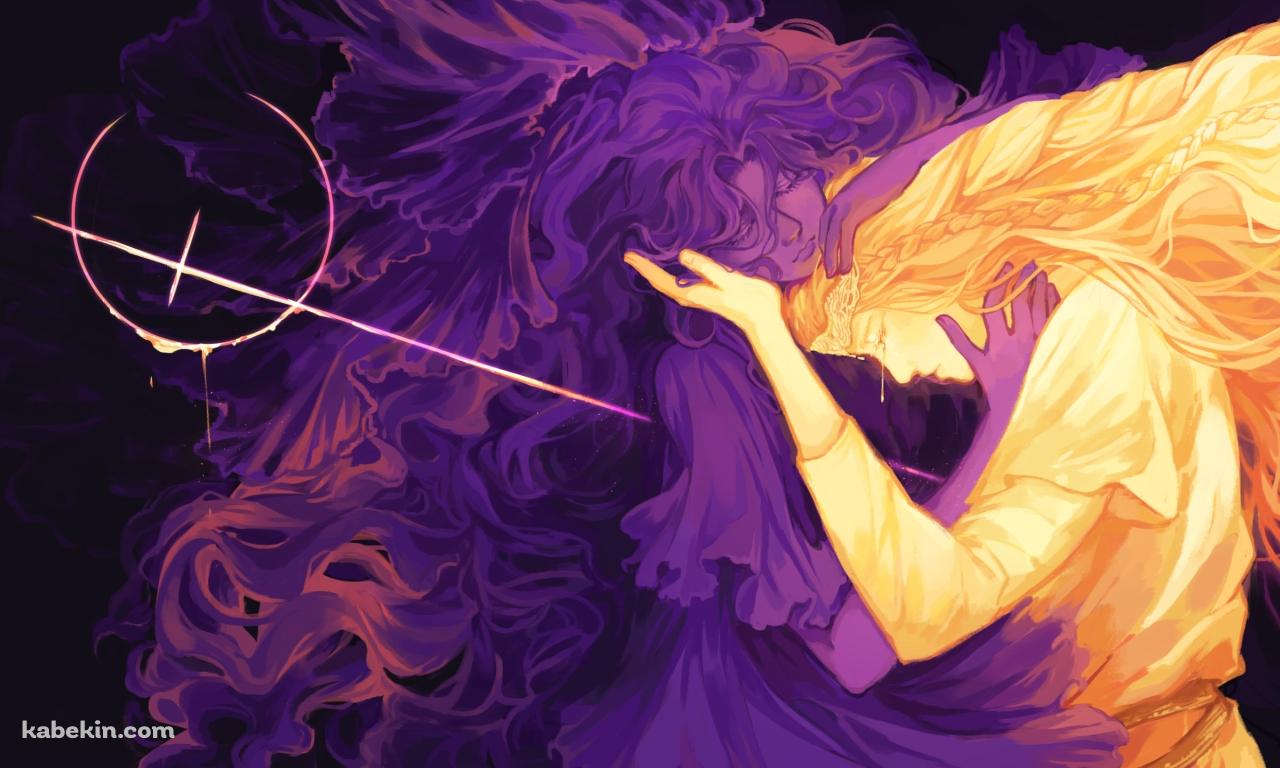 身を寄せる聖女トリーナと聖樹のミケラ / エルデンリングの壁紙(1280px x 768px) 高画質 PC・デスクトップ用