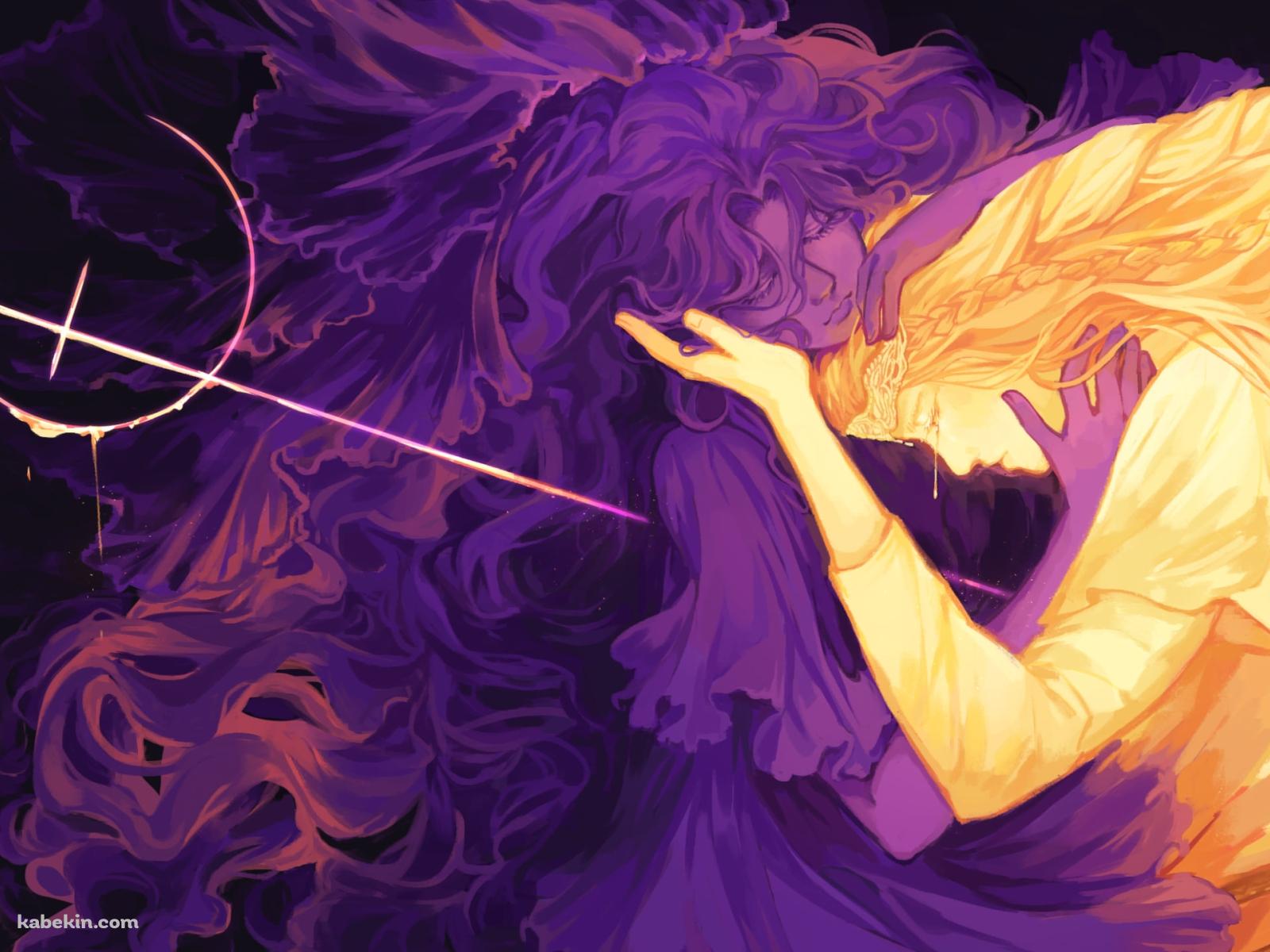 身を寄せる聖女トリーナと聖樹のミケラ / エルデンリングの壁紙(1600px x 1200px) 高画質 PC・デスクトップ用