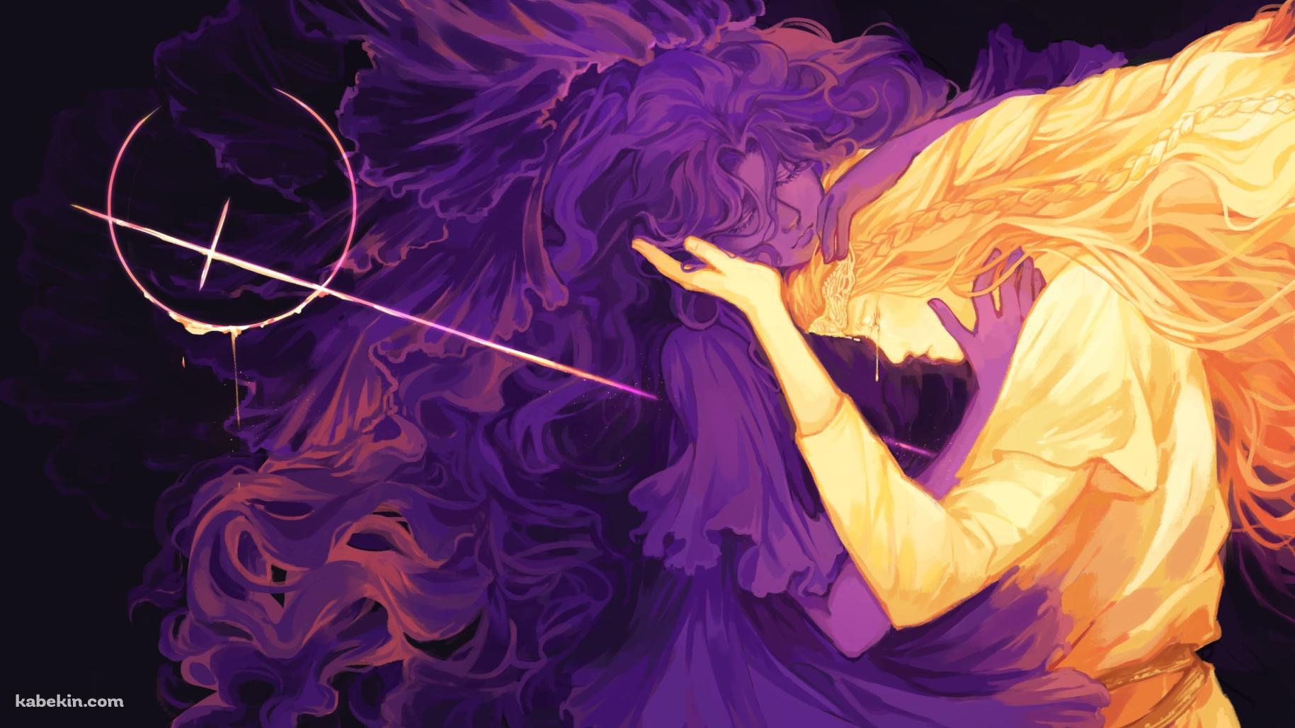 身を寄せる聖女トリーナと聖樹のミケラ / エルデンリングの壁紙(1829px x 1029px) 高画質 PC・デスクトップ用