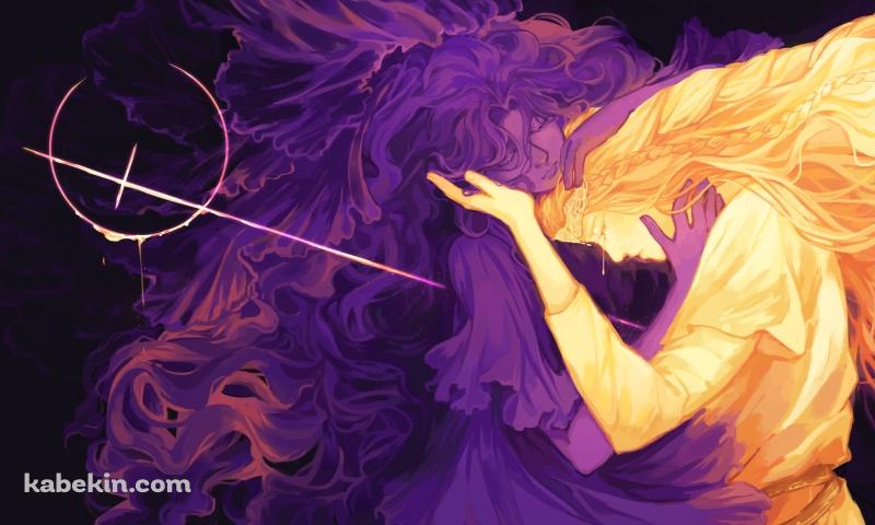身を寄せる聖女トリーナと聖樹のミケラ / エルデンリングの壁紙(800px x 480px) 高画質 PC・デスクトップ用