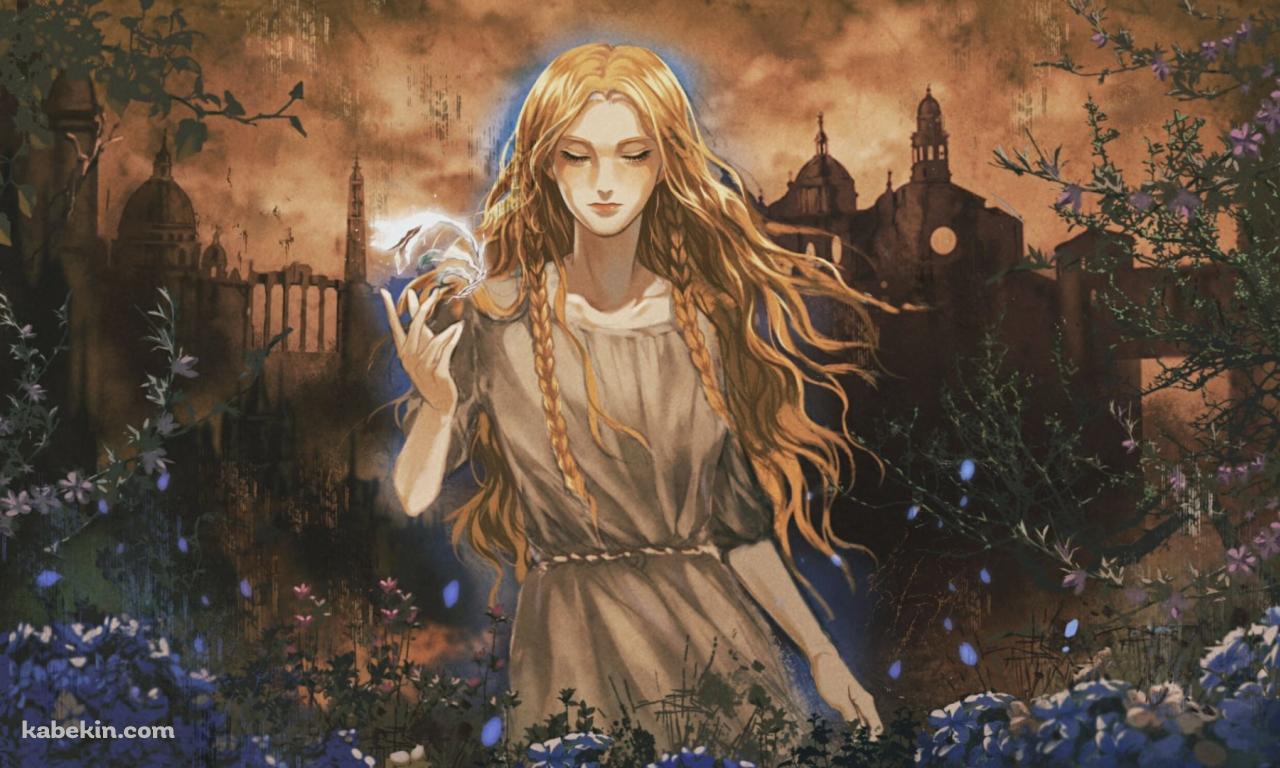 目をつぶり魔法を詠唱する聖樹のミケラ / エルデンリングの壁紙(1280px x 768px) 高画質 PC・デスクトップ用