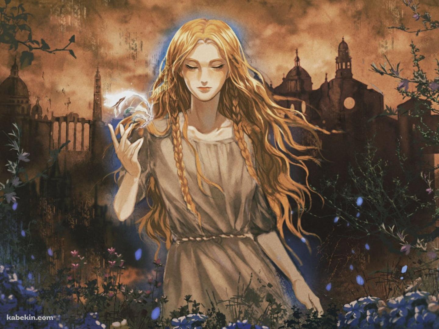 目をつぶり魔法を詠唱する聖樹のミケラ / エルデンリングの壁紙(1440px x 1080px) 高画質 PC・デスクトップ用